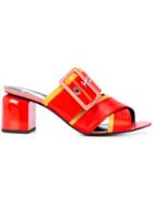 Pierre Hardy Buckled Mules - Red