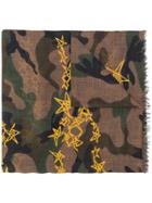 Valentino Camouflage And Stars Scarf - Multicolour