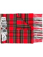 Dsquared2 Logo Patch Tartan Scarf