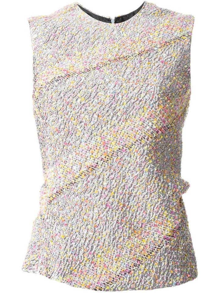 Jil Sander Bias Cut Tweed Style Top