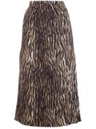 Rochas Leopard Print Midi Skirt