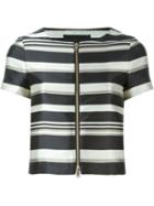 Herno Striped Shortsleeved Jacket, Women's, Size: 46, Black, Polyester/acetate