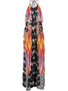 Altuzarra Ikat Print Halterneck Dress