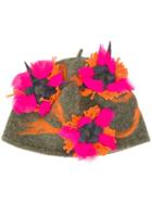 Le Chapeau Floral Appliqué Hat - Green