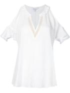 Derek Lam 10 Crosby V-neck Bare Shoulder Blouse, Women's, Size: 8, White, Cotton
