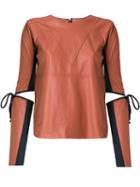 Andrea Bogosian Panelled Top, Women's, Size: P, Brown, Leather/polyamide/spandex/elastane