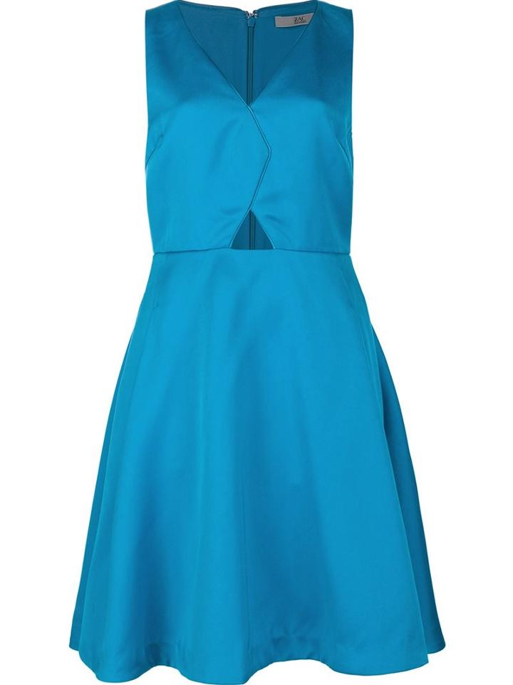 Zac Zac Posen Cut Out Detail Dress, Women's, Size: 8, Blue, Polyester/triacetate