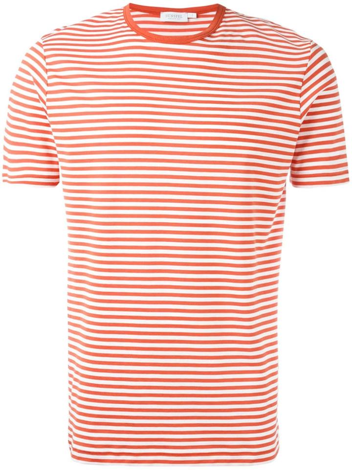 Sunspel Fine Stripe T-shirt - Red