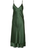 Lee Mathews Rose Satin V-neck Slip Dress - Green