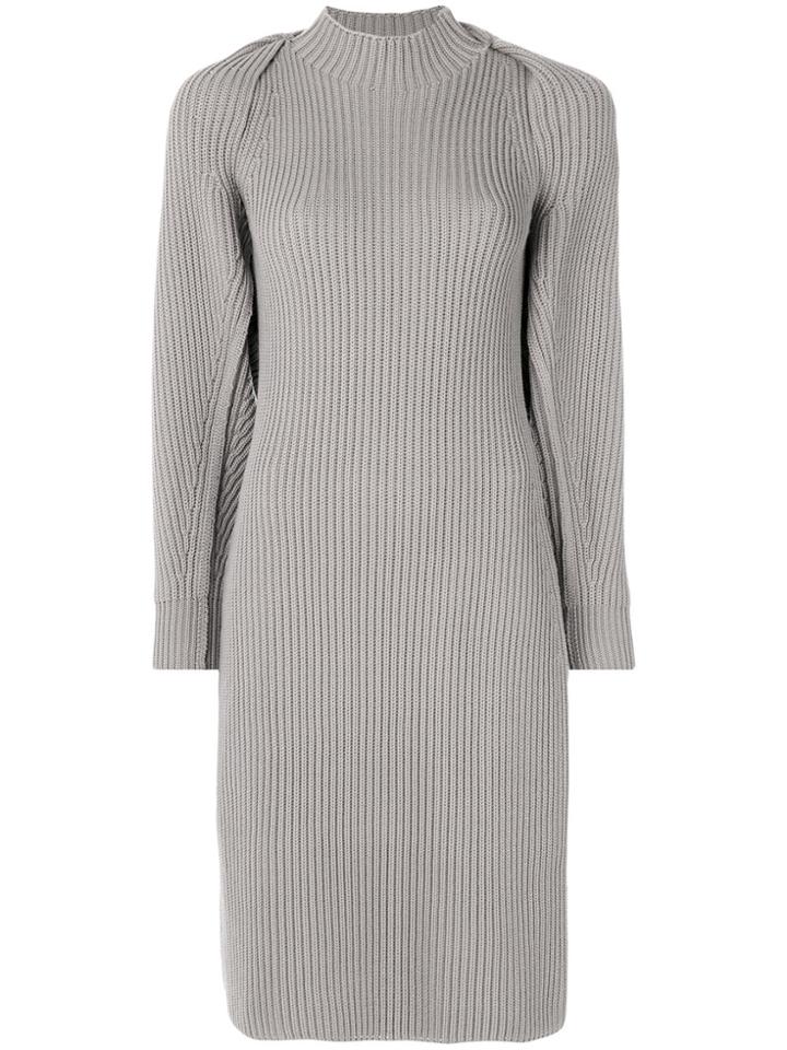 Salvatore Ferragamo Knitted Twin-set Dress - Grey