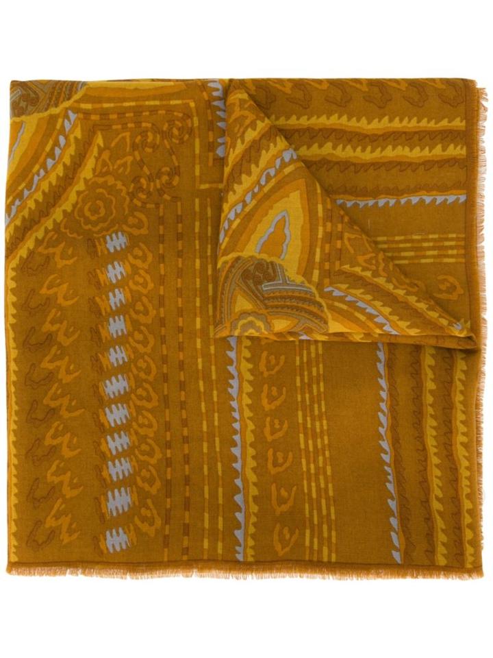 Lanvin Vintage Printed Scarf, Women's, Brown