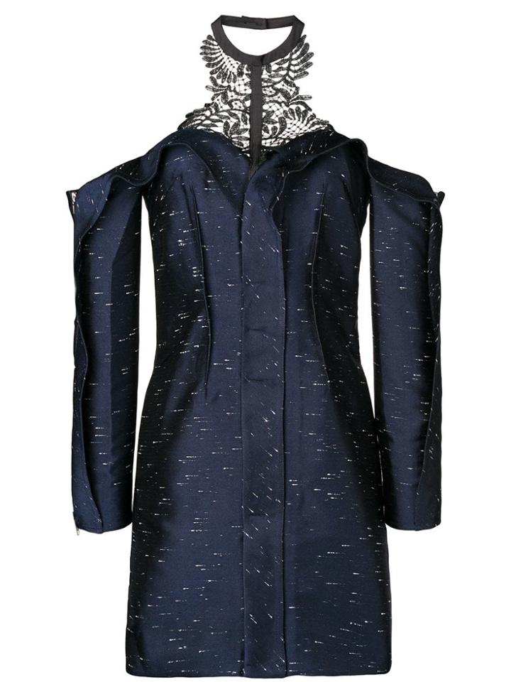 Self-portrait Fitted Halterneck Dress - Blue