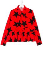 Msgm Kids Teen Star-print Peplum Shirt - Red