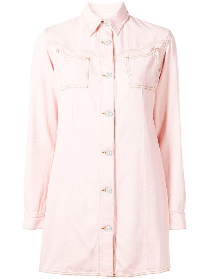 Ganni Denim Shirt Dress - Pink