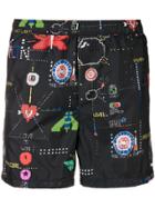 Valentino Video Games Print Swim Shorts - Black