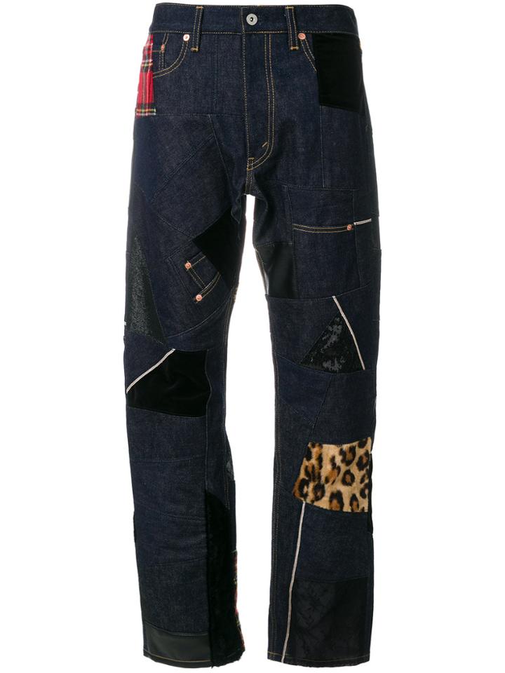 Junya Watanabe Comme Des Garçons Patch Detail Jeans - Blue