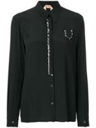No21 Mother Of Pearl Button Shirt - Black