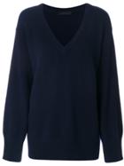 The Row Oversized V-neck Sweater - Blue