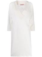 Twin-set V-neck Knitted Dress - White