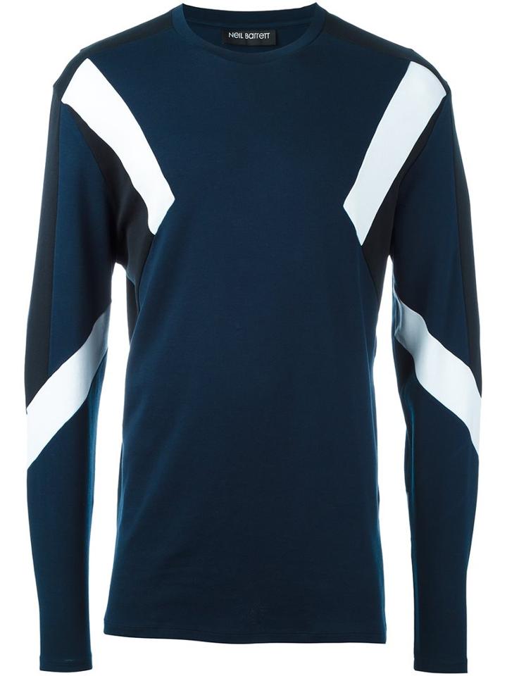 Neil Barrett Colour Block Long Sleeve T-shirt