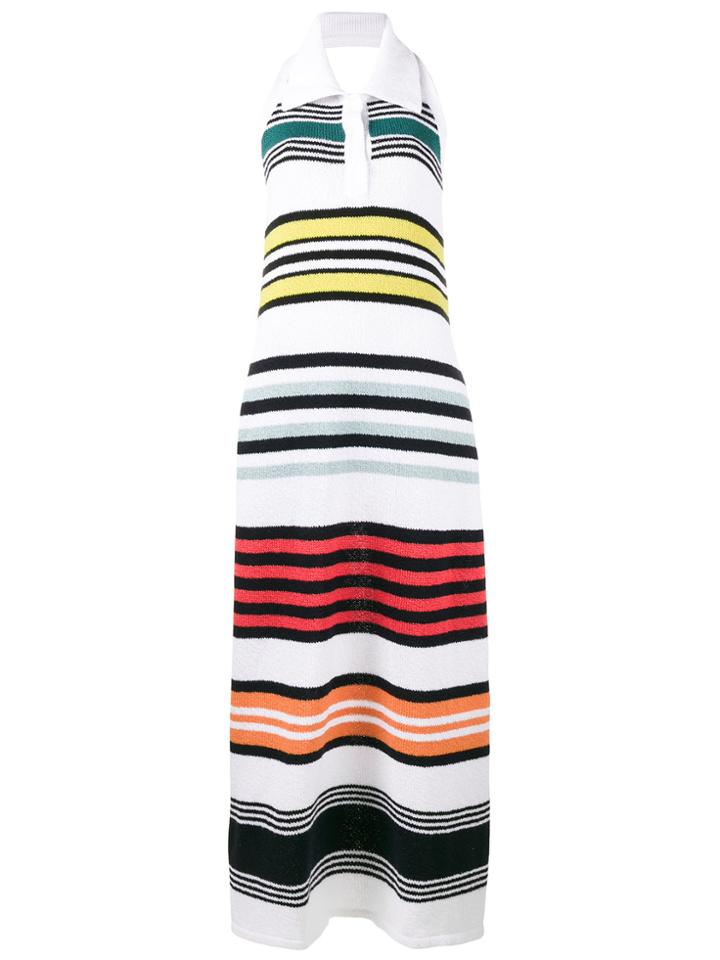 Rosie Assoulin Rainbow Stripe Knitted Dress - White