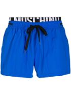 Moschino Logo Drawstring Swim Shorts - Blue