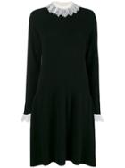 Philosophy Di Lorenzo Serafini Lace Trim Knitted Dress - Black