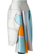 Roksanda 'niamh' Asymmetric Skirt, Women's, Size: 8, Orange, Cotton/polyamide/polyester/viscose
