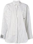 Msgm Oversized Striped Shirt - White