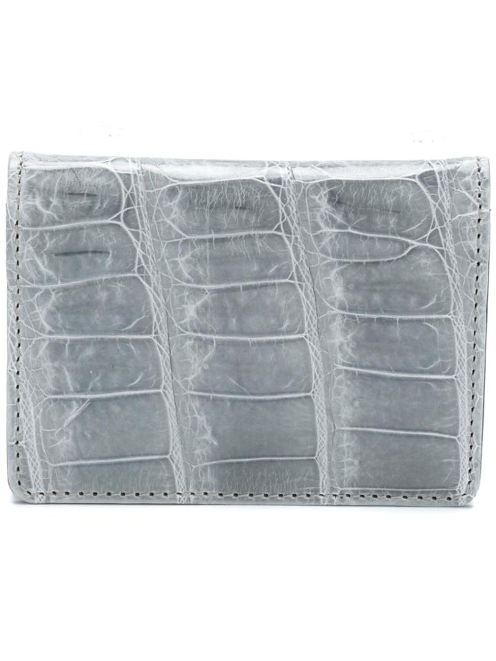 Jason Briggs Crocodile Effect Cardholder - Grey