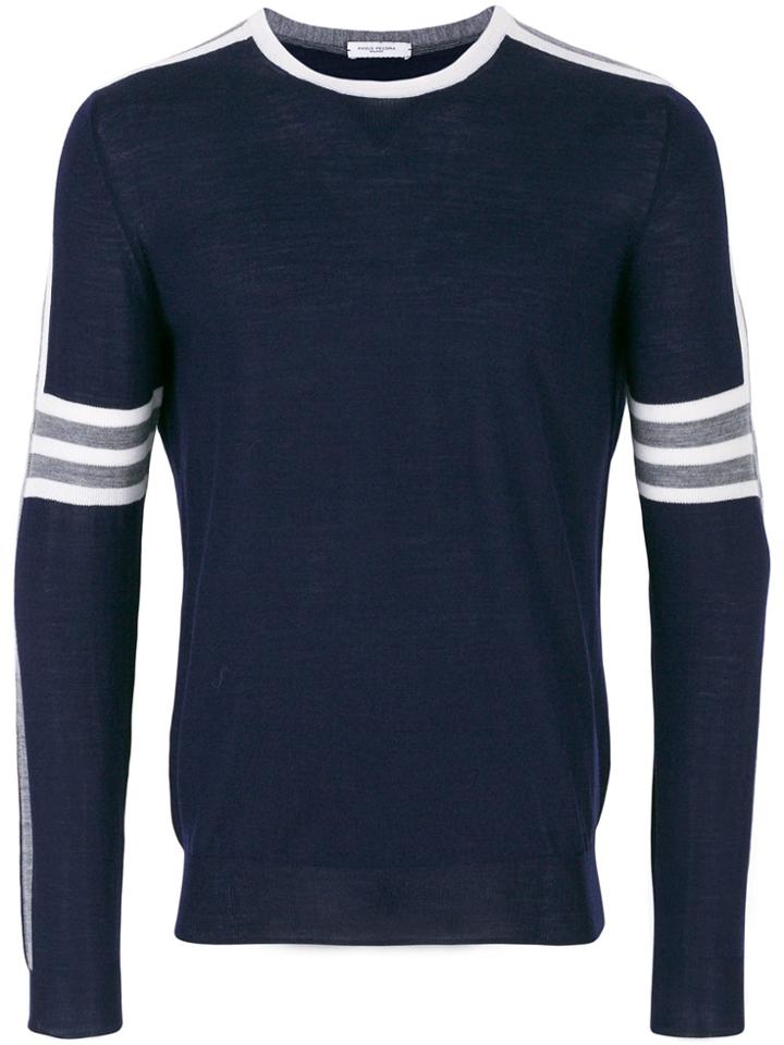 Paolo Pecora Striped Knit Jumper - Blue