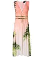Sport Max Code Palm Print Midi Dress - Pink