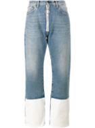 Off-white Contrast Cuff Jeans, Women's, Size: 29, Blue, Cotton/polyester