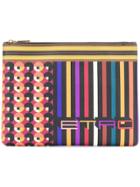 Etro Logo Patchwork Print Clutch - Pink