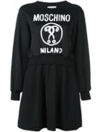 Moschino Layered Sweatshirt Dress, Women's, Size: 38, Black, Polyester/triacetate