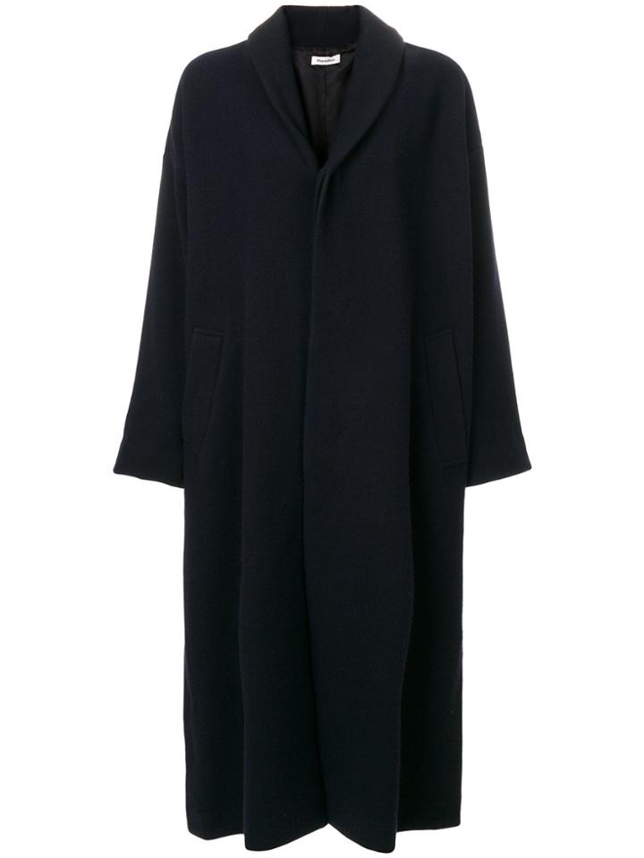 Plantation Single Breasted A-line Coat - Blue