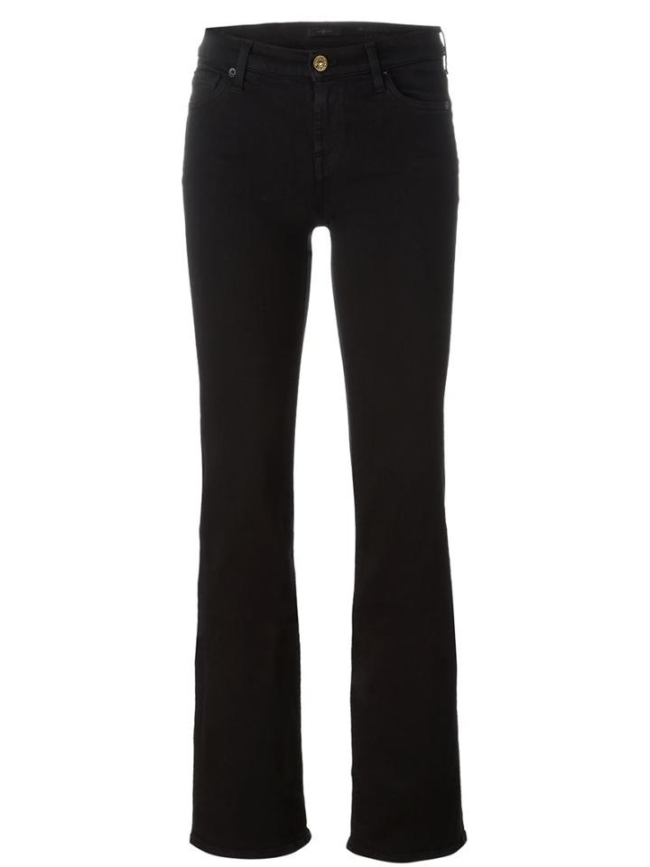 7 For All Mankind Slim Bootcut Jeans, Women's, Size: 30, Black, Modal/cotton/polyester/spandex/elastane
