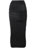 Weekend Max Mara Pinstriped Fitted Skirt - Black