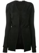 Agnona Ribbed Tie Waist Cardigan, Women's, Size: 42, Black, Viscose