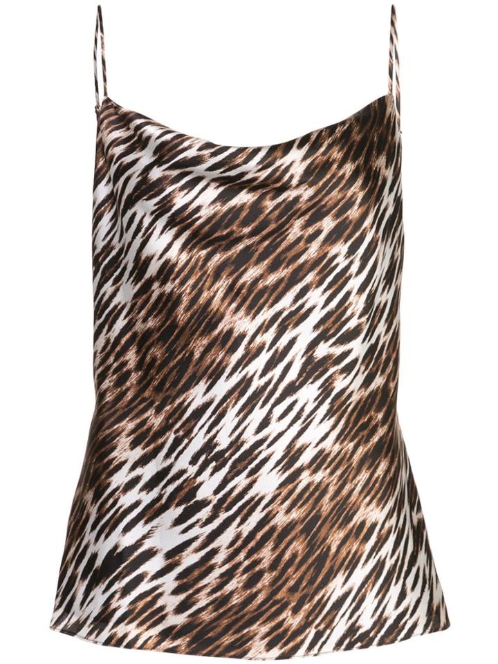 L'agence Leopard Print Top - Brown