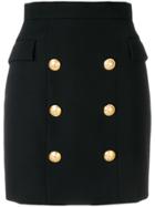 Balmain Button Detail Skirt - Black