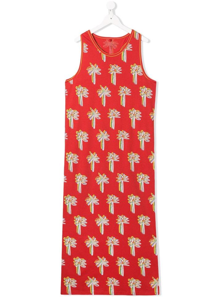 Stella Mccartney Kids Teen Palm Tree Dress - Orange
