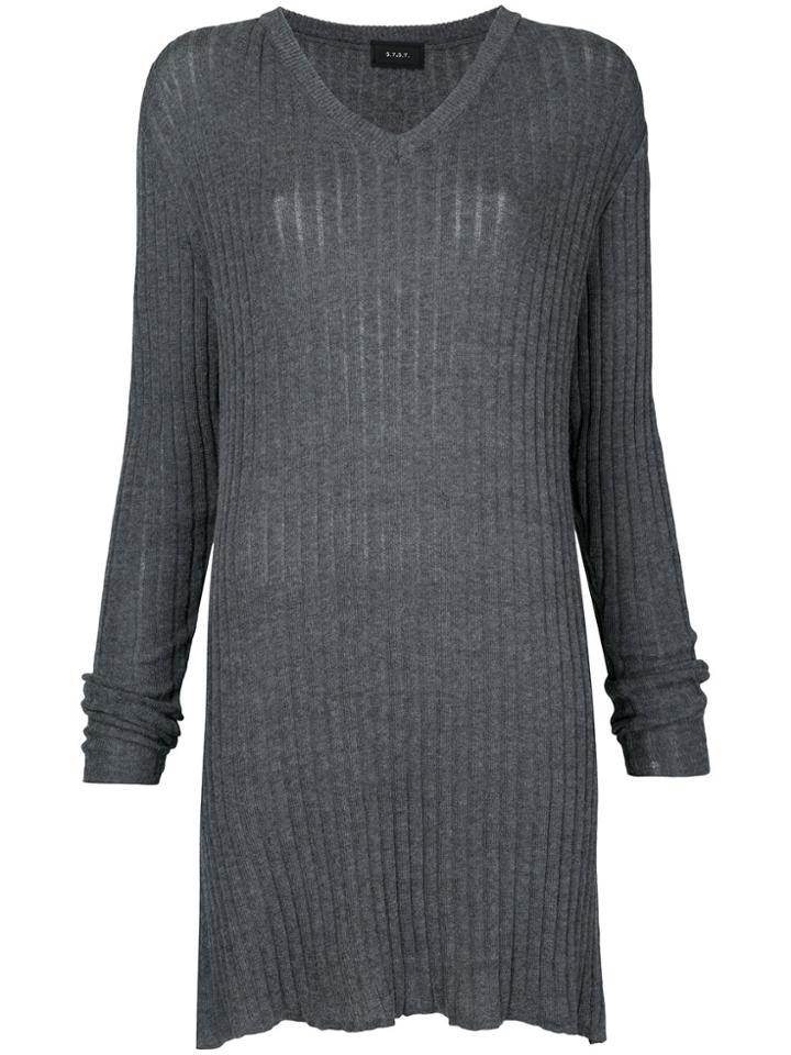 G.v.g.v. Ribbed Tunic Jumper - Grey