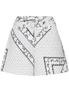 Ganni Elkhart Quilted Belted Shorts - White