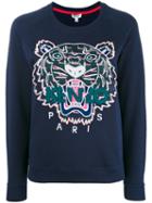 Kenzo Tiger Print Sweatshirt, Women's, Size: Xl, Blue, Cotton/polyester
