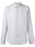 Brunello Cucinelli Striped Button Down Shirt, Men's, Size: Xl, Grey, Cotton/linen/flax