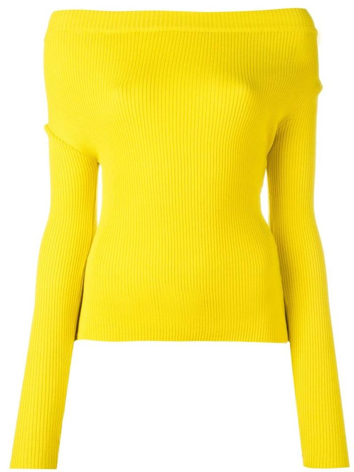 Jacquemus Cold Shoulder Pullover Jumper, Women's, Size: 36, Yellow/orange, Wool
