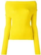 Jacquemus Cold Shoulder Pullover Jumper, Women's, Size: 36, Yellow/orange, Wool