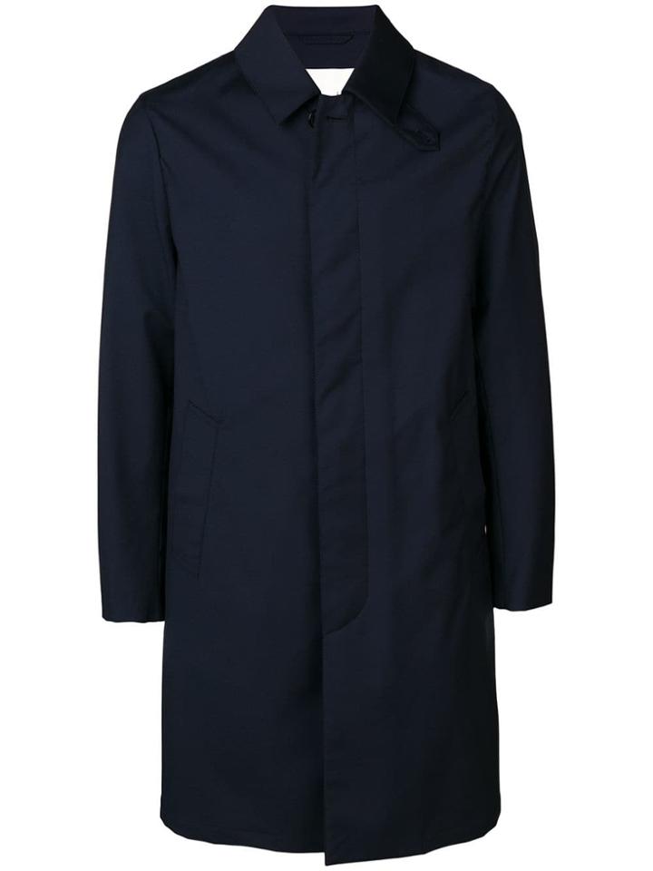 Mackintosh Navy Storm System Wool 3/4 Coat Gm-001bs - Blue