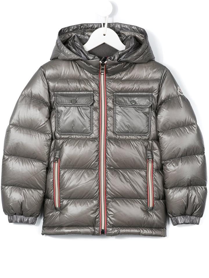 Moncler Kids 'salvator' Padded Jacket, Boy's, Size: 10 Yrs, Grey